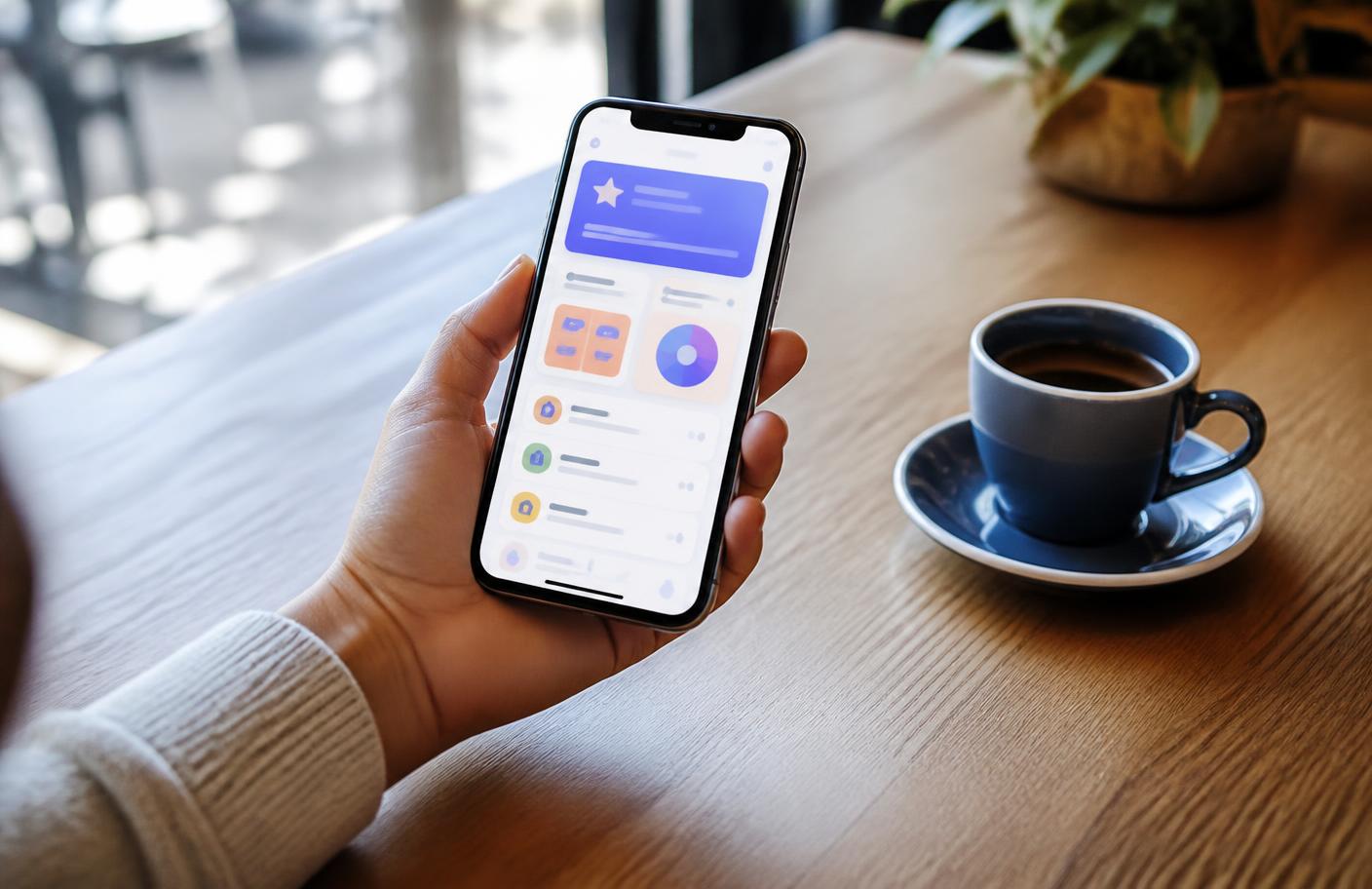 A person checking a rewards app on a smartphone